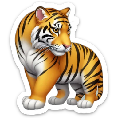 Tigre sur dauphin sticker