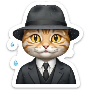 cat mafia corleone rain sticker