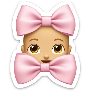 Baby pink bow sticker