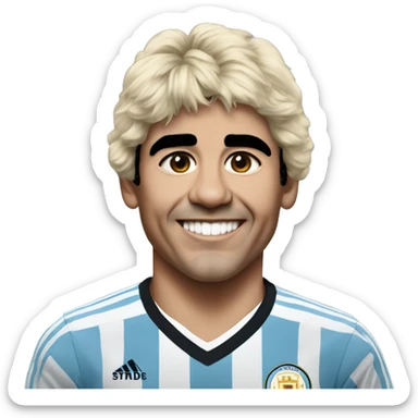 maradona argentina young smile sticker