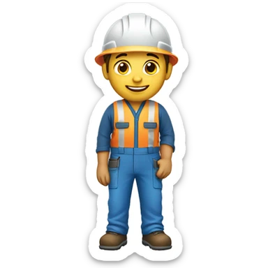  construction worker with blue work wear sticker