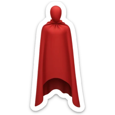 faceless mannequin flying red cape without hood sticker