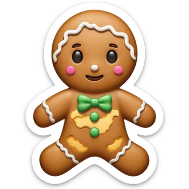 gingerbread with no eyes sticker
