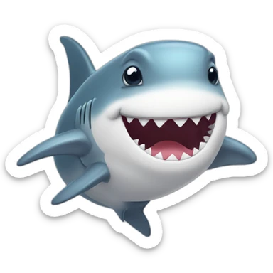 Cute little chubby Shark sticker