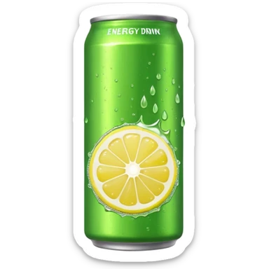 energy drink green tea and lemon sticker
