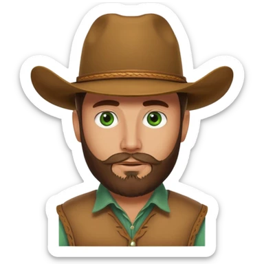 yellowstone dutton ranch cowboy with beard and green eyes sticker