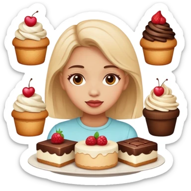 de una chica con postres sticker