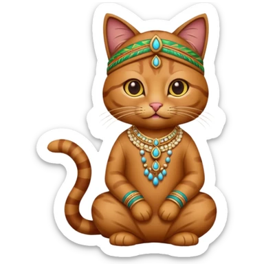 brown cat wearing indian clothes sticker