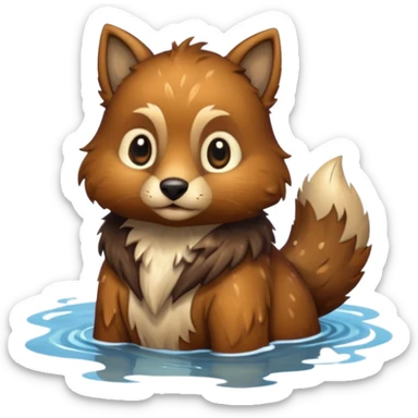 medieval animal in the lake sticker