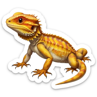 A hyper-realistic bearded dragon (full body) sticker