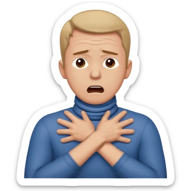 Man with hands gripped around neck crossed like he is choking sticker