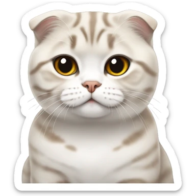 2 Scottish fold cats (one rad with and second - white)  sticker