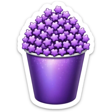 Glitter purple popcorn sticker