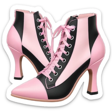 BLACKPINK-inspired gothic shoes, no hearts, black and pink, cute  sticker