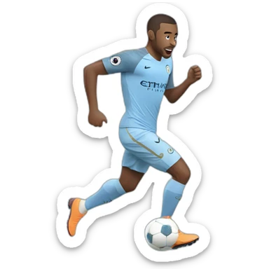 manchester city player running sticker
