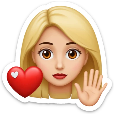 mujer con ojos saltones de corazon mirando hacia la derecha sticker