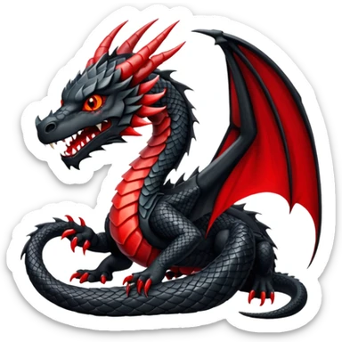 black dragon with red eyes sticker