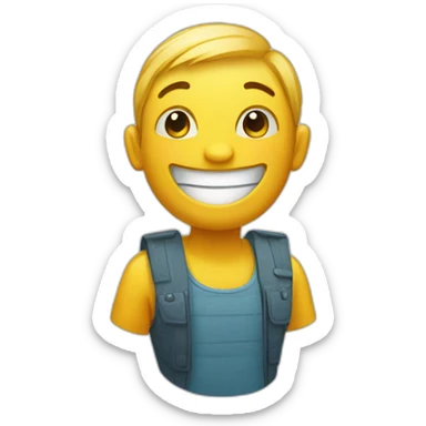 happy smiley standing and smiling sticker