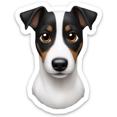 All Black Jack Russell Terrier no brown no white  sticker