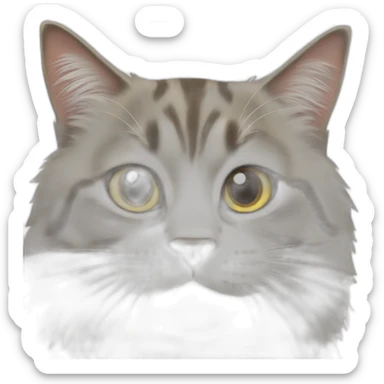 norvegian cat looking crazy sticker