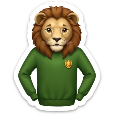 lion wearing green jumper sticker