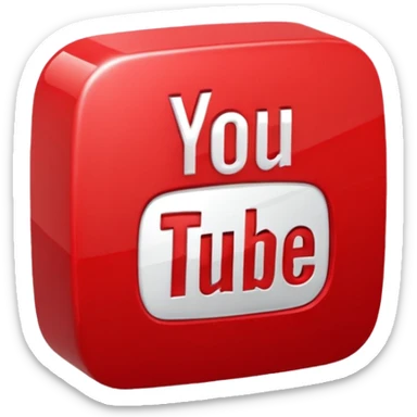 Realistic, YouTube logo design sticker