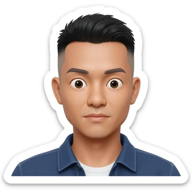 Thai young man at 25 years old fade hair cut sticker