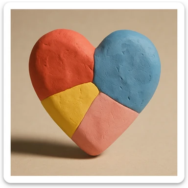 heart, 3D claymation style sticker