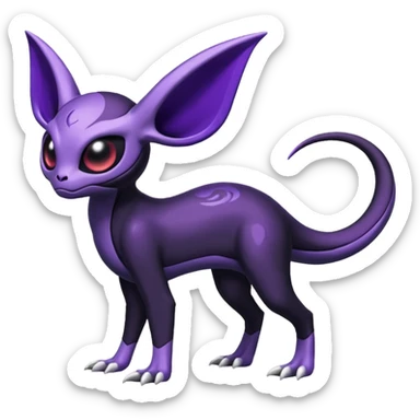 Shiny Duskull-Salandit-Espeon-Fakémon-hybrid-creature (full body)  sticker