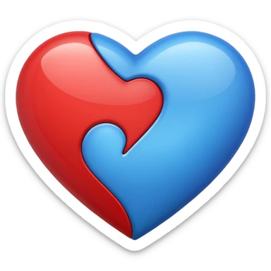 corazon azul y rojo sticker