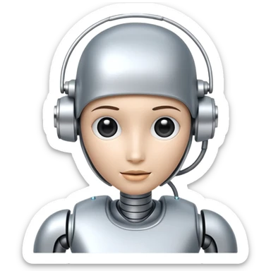 Generate a robotic medical AI assistant sticker