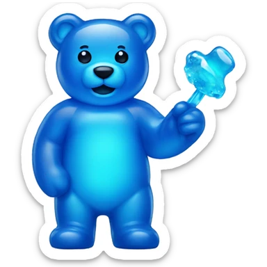 Blue gummy bear sticker