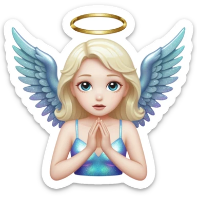 glitter fallen angel sticker