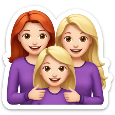 3 girlfriends white  sticker