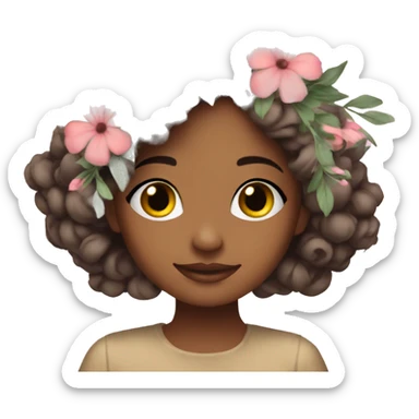 Flower crown on pretty girl  sticker