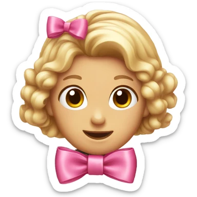 pink ribbon bow  sticker