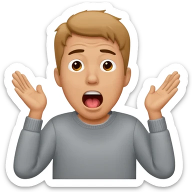 yawning man in sweater sticker