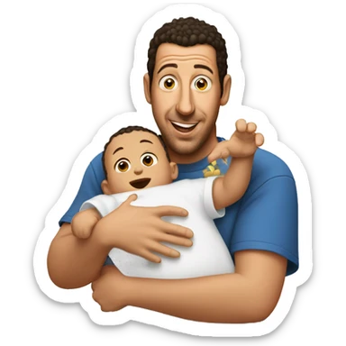 Adam Sandler with a baby sticker