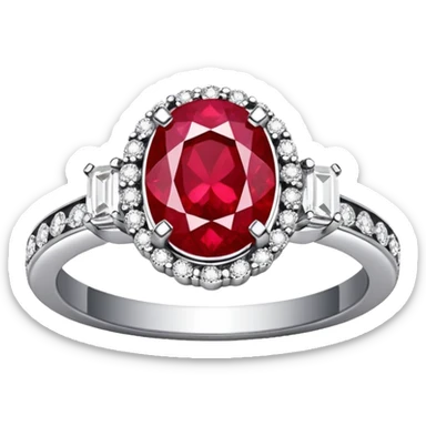 glitter rubi diamond married ring prata sticker