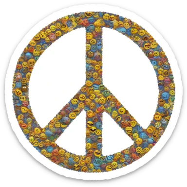 Round peace sign sticker