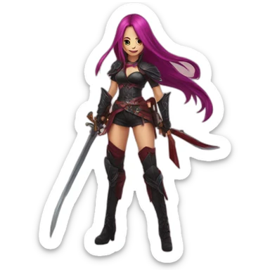 Katarina with legs cosplay sign sticker