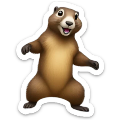 marmot dancing at a party sticker