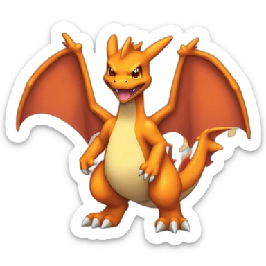 charizard-adult-tall-front-stand-up-fire sticker