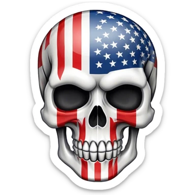 American flag skull sticker