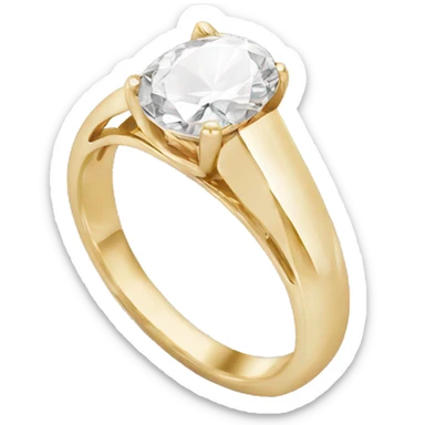 Oval cut diamond ring gold  sticker