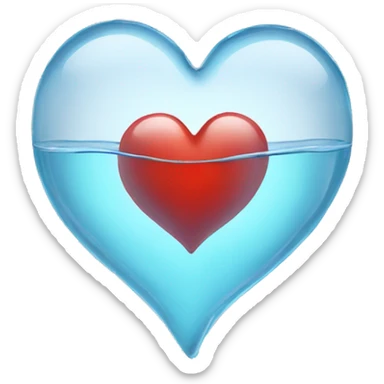 Glass heart with water inside sticker