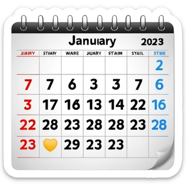 calendar page january 23 sticker