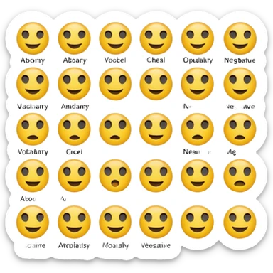 “Provide 5 emojis for Antonyms / Opposite / Negative meaning in Excel vocabulary sheet.” sticker