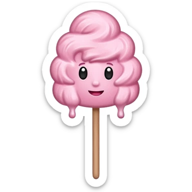 pink cotton candy on a stick sticker