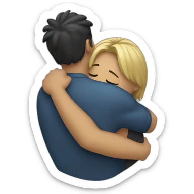CA hugging human sticker